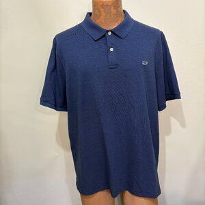 Vineyard Vines XL Edgartown Polo Blue Cotton Blend Short-Sleeve Polo Shirt
